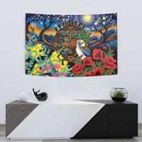 Kiwi-Kookaburra Bird ANZAC Personalised Tapestry Aussie Golden Wattle Poppy Flowers LT9 - Polynesian Pride