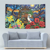 Kiwi-Kookaburra Bird ANZAC Personalised Tapestry Aussie Golden Wattle Poppy Flowers LT9 - Polynesian Pride