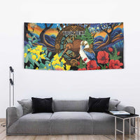 Kiwi-Kookaburra Bird ANZAC Personalised Tapestry Aussie Golden Wattle Poppy Flowers LT9 - Polynesian Pride