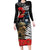 Kiwi-Tui Bird Soldier ANZAC Day Personalised Long Sleeve Bodycon Dress Maori Silver Fern Motif