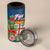 Fiji Island Tropical Flowers and Tapa Pattern 4 in 1 Can Cooler Tumbler