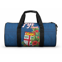 Polynesian Pride Fiji Duffle Bag Tropical Flowers and Tapa Pattern LT9 One size Blue - Polynesian Pride