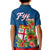 Polynesian Pride Fiji Kid Polo Shirt Tropical Flowers and Tapa Pattern LT9 - Polynesian Pride