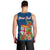 Personalised Fiji Men Tank Top Tropical Flowers and Tapa Pattern LT9 - Polynesian Pride