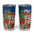 Personalised Fiji Island Tropical Flowers and Tapa Pattern Tumbler Cup