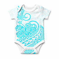 Polynesia Tribal Tattoo Aqua Screen Color Baby Onesie LT9 Aqua - Polynesian Pride