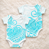 Polynesia Tribal Tattoo Aqua Screen Color Baby Onesie LT9 - Polynesian Pride