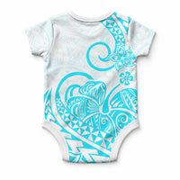 Polynesia Tribal Tattoo Aqua Screen Color Baby Onesie LT9 - Polynesian Pride
