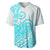 Polynesian Baseball Jersey Tribal Tattoo Aqua Screen Color LT9 - Polynesian Pride