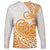 Polynesian Long Sleeve Shirt Tribal Tattoo Gold Screen Color LT9 - Polynesian Pride