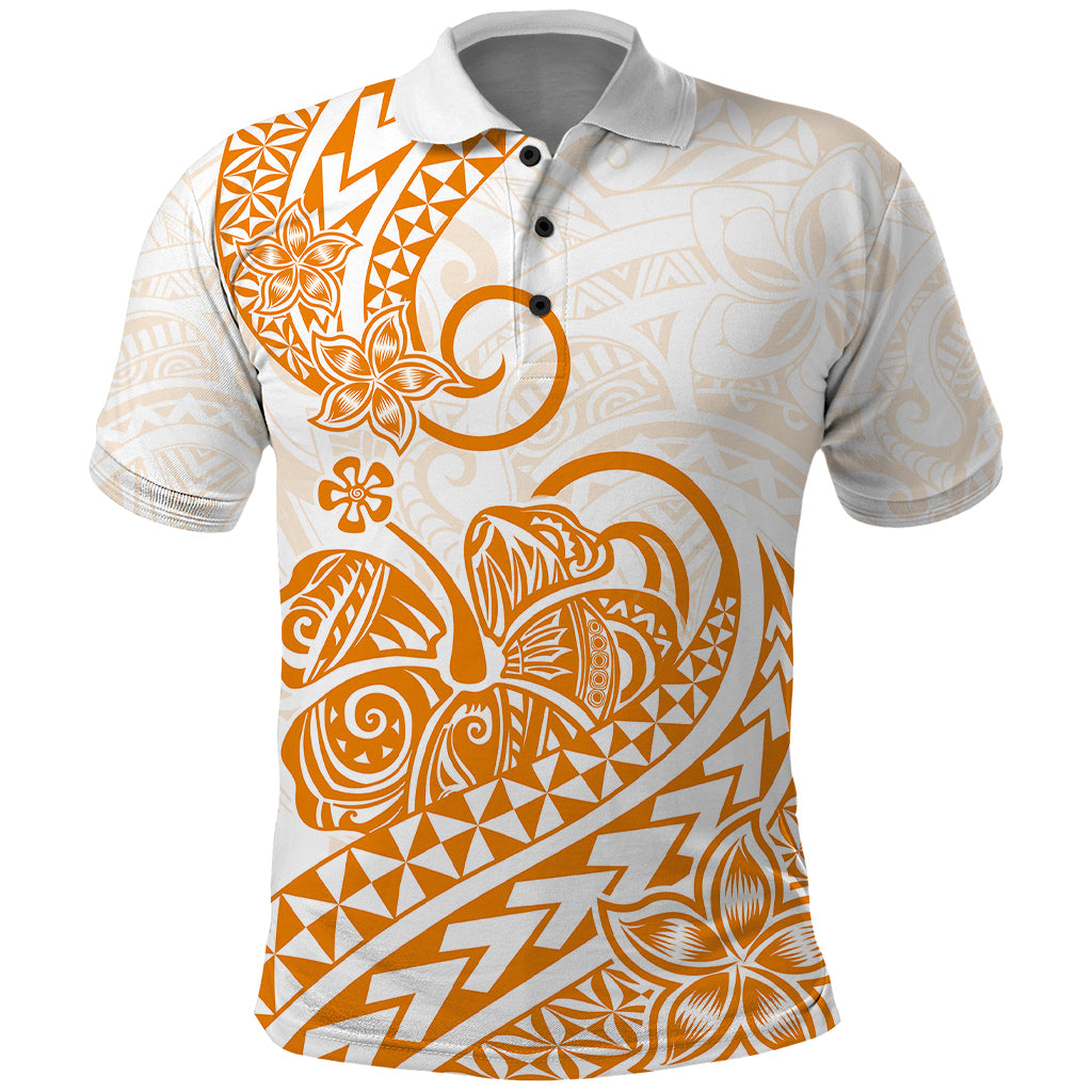 Polynesian Polo Shirt Tribal Tattoo Gold Screen Color LT9 Gold - Polynesian Pride