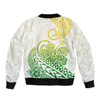 Polynesian Sleeve Zip Bomber Jacket Tribal Tattoo Gradient 01 Screen Color LT9 - Polynesian Pride