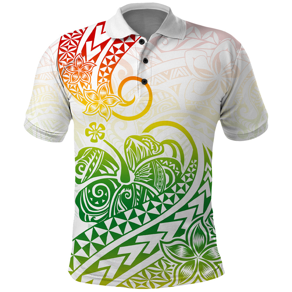 Polynesian Polo Shirt Tribal Tattoo Gradient 02 Screen Color LT9 Gradient - Polynesian Pride