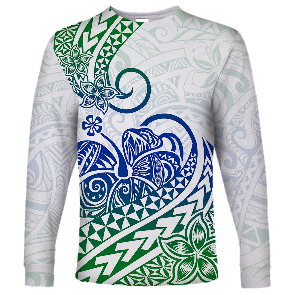 Polynesian Long Sleeve Shirt Tribal Tattoo Gradient 03 Screen Color LT9 Unisex Gradient - Polynesian Pride