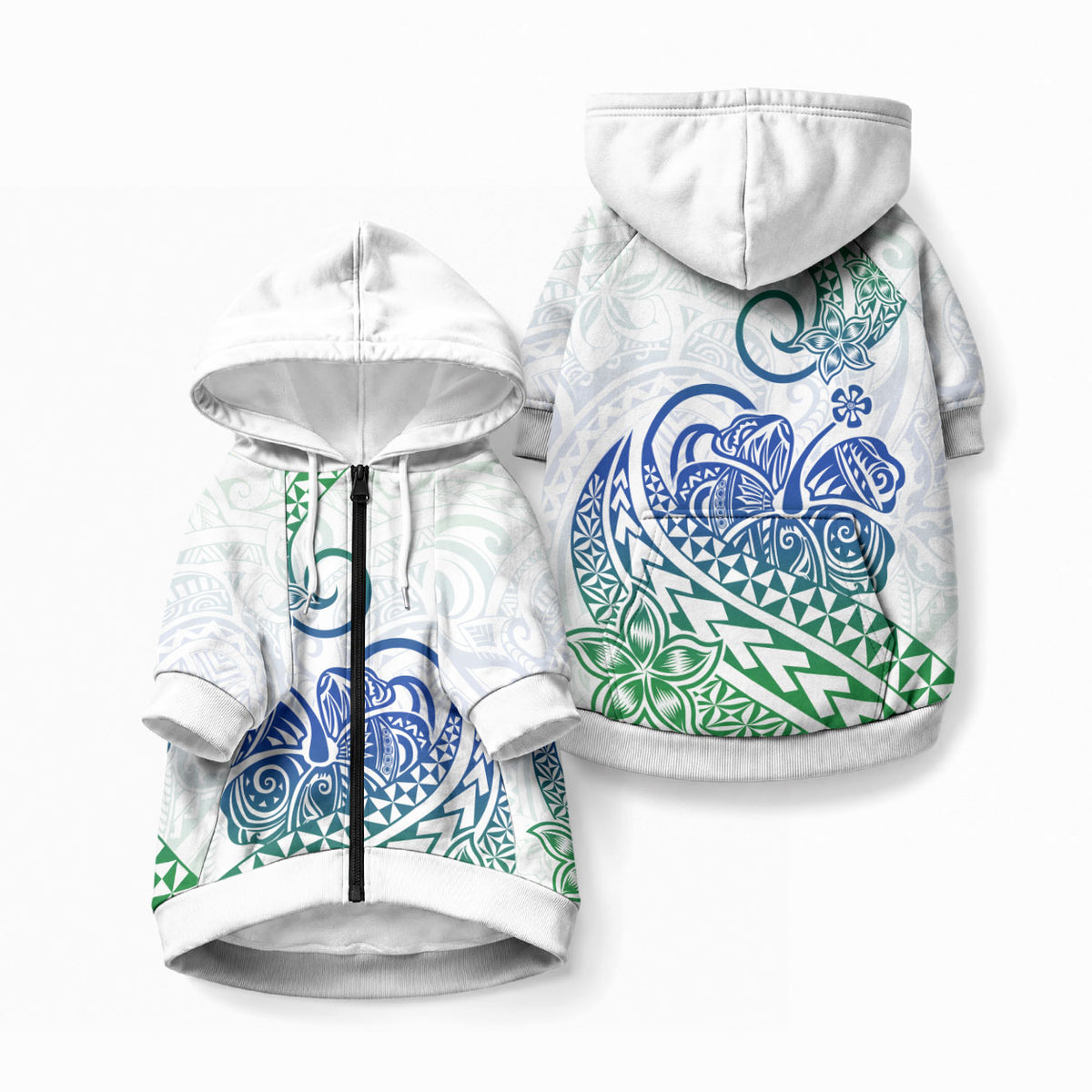 Polynesia Tribal Tattoo Gradient 03 Screen Color Pet Hoodie LT9 Zip-up Gradient - Polynesian Pride
