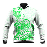 Polynesian Baseball Jacket Tribal Tattoo Green Screen Color LT9 Unisex Green - Polynesian Pride