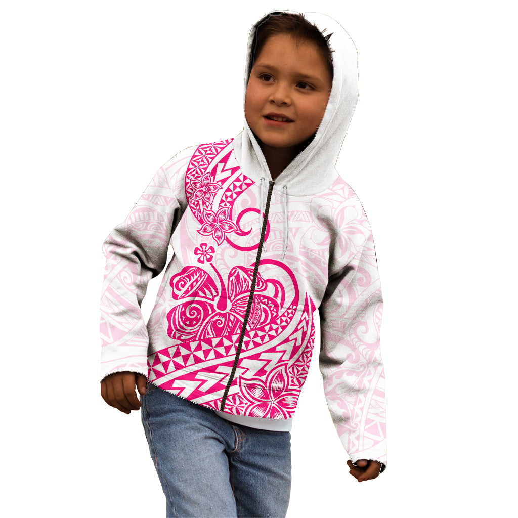 Polynesian Kid Hoodie Tribal Tattoo Pink Screen Color LT9 - Polynesian Pride