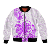 Polynesian Bomber Jacket Tribal Tattoo Purple Screen Color LT9 Unisex Purple - Polynesian Pride
