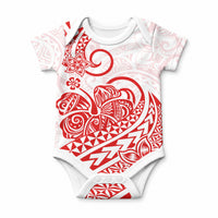 Polynesia Tribal Tattoo Red Screen Color Baby Onesie LT9 Red - Polynesian Pride