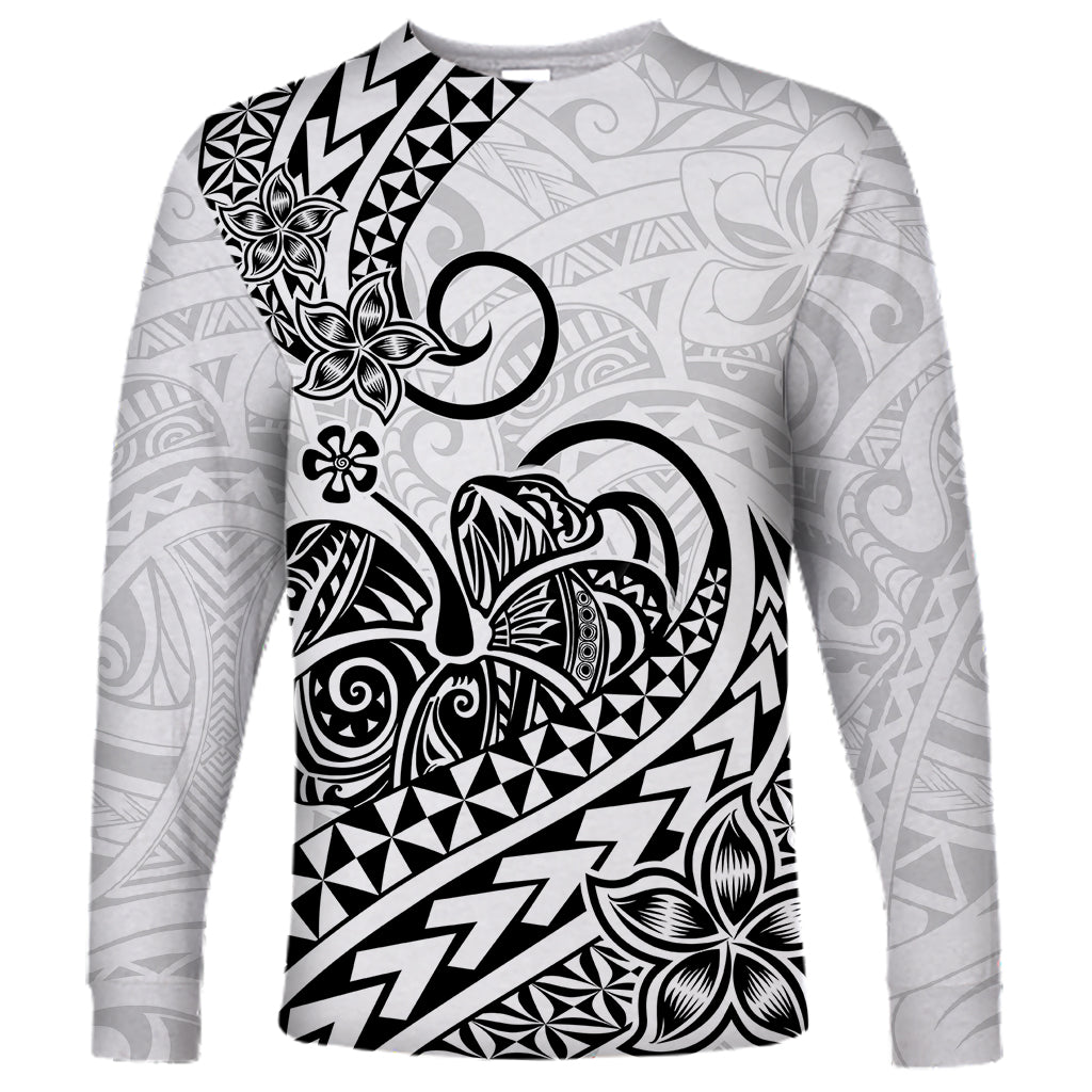 Polynesian Long Sleeve Shirt Tribal Tattoo Black Screen Color LT9 Unisex Black - Polynesian Pride