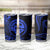 Polynesian Guam Coat of Arms Tumbler Cup Polynesian Tribal Tattoo Blue Version