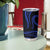 Polynesian Guam Coat of Arms Tumbler Cup Polynesian Tribal Tattoo Blue Version