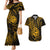 Polynesian Guam Coat of Arms Couples Matching Mermaid Dress and Hawaiian Shirt Polynesian Tribal Tattoo Gold Version