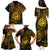 Polynesian Guam Coat of Arms Family Matching Puletasi and Hawaiian Shirt Polynesian Tribal Tattoo Gold Version