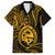 Polynesian Guam Coat of Arms Family Matching Tank Maxi Dress and Hawaiian Shirt Polynesian Tribal Tattoo Gold Version