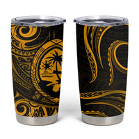 Polynesian Guam Coat of Arms Tumbler Cup Polynesian Tribal Tattoo Gold Version LT9 Gold - Polynesian Pride