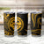 Polynesian Guam Coat of Arms Tumbler Cup Polynesian Tribal Tattoo Gold Version