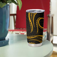 Polynesian Guam Coat of Arms Tumbler Cup Polynesian Tribal Tattoo Gold Version LT9 - Polynesian Pride