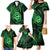 Polynesian Guam Coat of Arms Family Matching Mermaid Dress and Hawaiian Shirt Polynesian Tribal Tattoo Green Version