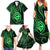 Polynesian Guam Coat of Arms Family Matching Summer Maxi Dress and Hawaiian Shirt Polynesian Tribal Tattoo Green Version