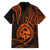 Polynesian Guam Coat of Arms Family Matching Tank Maxi Dress and Hawaiian Shirt Polynesian Tribal Tattoo Orange Version