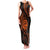 Polynesian Guam Coat of Arms Family Matching Tank Maxi Dress and Hawaiian Shirt Polynesian Tribal Tattoo Orange Version