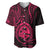 Polynesian Pride Guam Baseball Jersey With Polynesian Tribal Tattoo and Coat of Arms Pink Version LT9 - Polynesian Pride