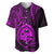 Polynesian Pride Guam Baseball Jersey With Polynesian Tribal Tattoo and Coat of Arms Purple Version LT9 - Polynesian Pride