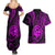 Polynesian Guam Coat of Arms Couples Matching Summer Maxi Dress and Hawaiian Shirt Polynesian Tribal Tattoo Purple Version