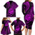 Polynesian Guam Coat of Arms Family Matching Long Sleeve Bodycon Dress and Hawaiian Shirt Polynesian Tribal Tattoo Purple Version