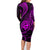 Polynesian Guam Coat of Arms Family Matching Long Sleeve Bodycon Dress and Hawaiian Shirt Polynesian Tribal Tattoo Purple Version