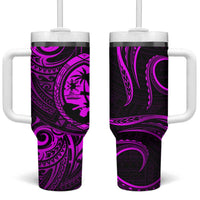 Polynesian Guam Coat of Arms Tumbler With Handle Polynesian Tribal Tattoo Purple Version LT9 One Size: 40 oz Purple - Polynesian Pride