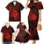 Polynesian Guam Coat of Arms Family Matching Mermaid Dress and Hawaiian Shirt Polynesian Tribal Tattoo Red Version