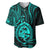 Polynesian Pride Guam Baseball Jersey With Polynesian Tribal Tattoo and Coat of Arms Turquoise Version LT9 - Polynesian Pride