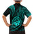 Polynesian Guam Coat of Arms Family Matching Mermaid Dress and Hawaiian Shirt Polynesian Tribal Tattoo Turquoise Version