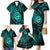 Polynesian Guam Coat of Arms Family Matching Mermaid Dress and Hawaiian Shirt Polynesian Tribal Tattoo Turquoise Version