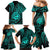 Polynesian Guam Coat of Arms Family Matching Mermaid Dress and Hawaiian Shirt Polynesian Tribal Tattoo Turquoise Version