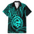 Polynesian Guam Coat of Arms Family Matching Mermaid Dress and Hawaiian Shirt Polynesian Tribal Tattoo Turquoise Version