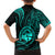 Polynesian Guam Coat of Arms Family Matching Tank Maxi Dress and Hawaiian Shirt Polynesian Tribal Tattoo Turquoise Version