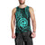 Polynesian Pride Guam Men Tank Top With Polynesian Tribal Tattoo and Coat of Arms Turquoise Version LT9 - Polynesian Pride